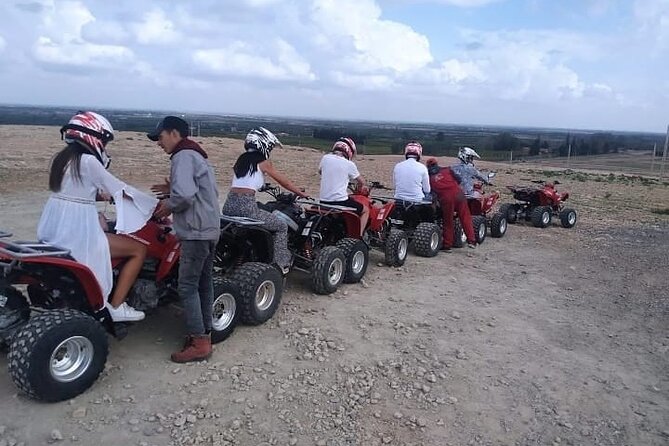 Desert quad biking and camel riding plus diner under stars - Getting ready at the quad station