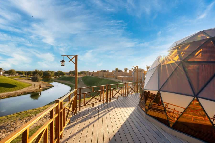 Dubai: Overnight Safari with Luxury Dome Stay & Stargazing - A camel walk at sunset, not a rushed photo prop