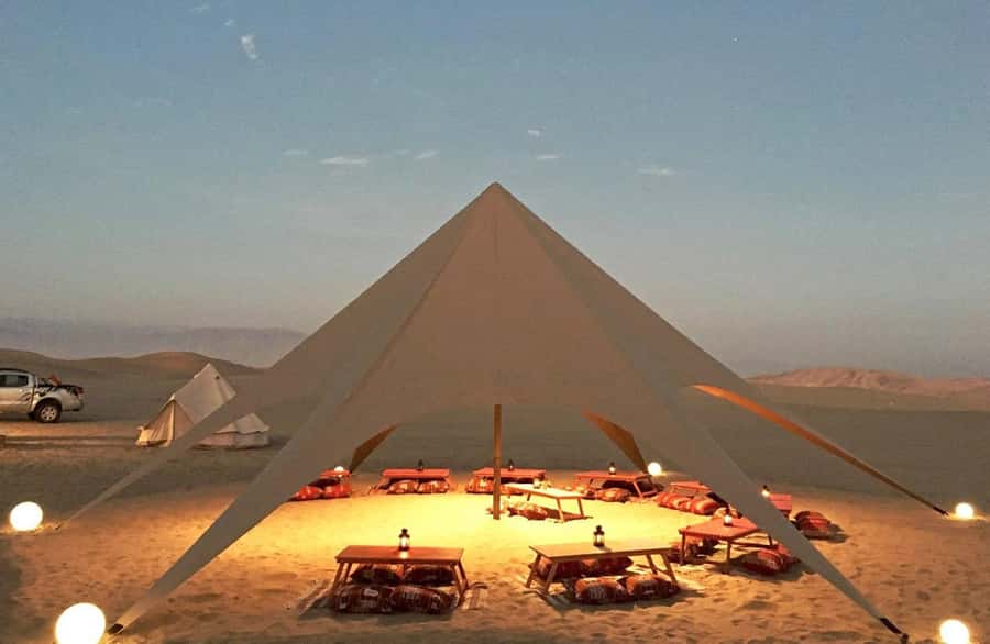 Ica | Huacachina: Desert Glamping | Night Under the Stars - Sunset from a high desert viewpoint