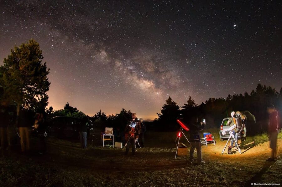 Ioannina Astronomy: Telescope Stargaze Greece's night sky - Following Greek myths with a green laser
