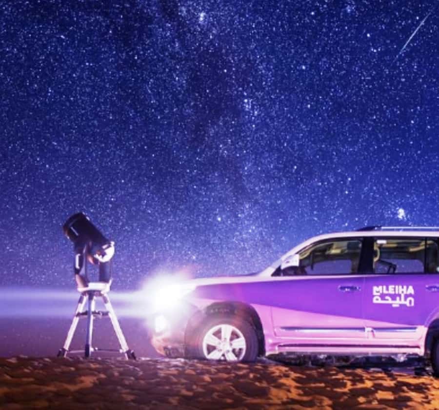 Mleiha Desert Safari with Sandboarding, Stargazing & Dinner - Pickup, transport, and the long road to the dunes