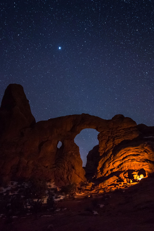 Moab: The Windows Astro-Photography and Stargazing Hike - Turret Arch and the changing night sky