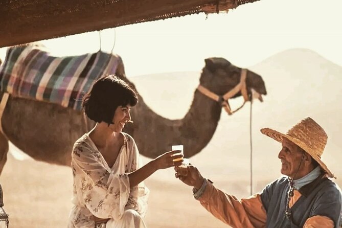 Stargazing and camel ride in the agafay desert - Mint tea in a shaded Berber tent