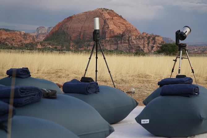 Stargazing in Zion National Park's International Dark Sky - Reclining in a Yogibo pod with binoculars