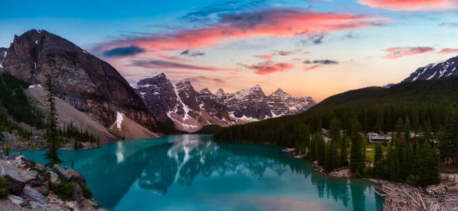 Sunrise or Sunset/Stargazing Tour at Moraine Lake from Banff - Morant’s Curve adds a strong opening scene