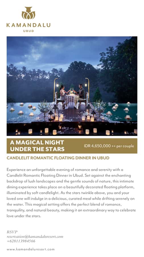 Ubud: Romantic Floating Dinner Under the Stars - A candlelit evening at Kamandalu Ubud