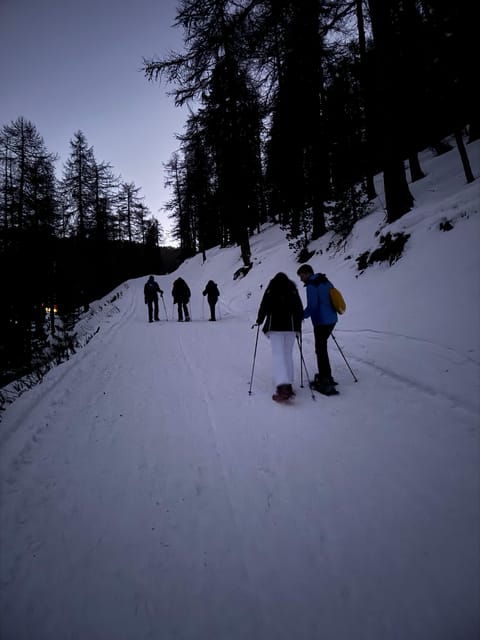 Vialattea: Night Snowshoeing under the Stars - Sunset, stars, and a 30-minute pause